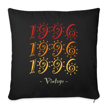 1996 vintage - Sofa pillowcase 17,3'' x 17,3'' (45 x 45 cm) - black - Front