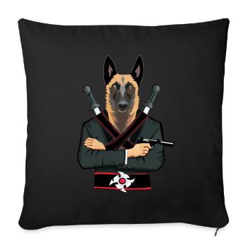Malinois Ninja - Sofakissenbezug 45 x 45 cm - Schwarz - Vorne