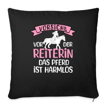 Beware of the rider - Sofa pillowcase 17,3'' x 17,3'' (45 x 45 cm) - black - Front