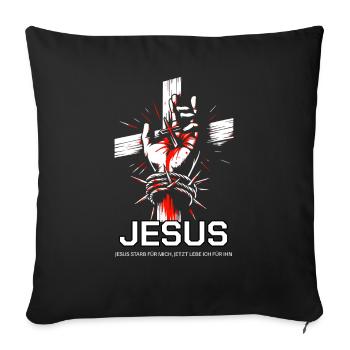 Jesus died for me - Sofa pillowcase 17,3'' x 17,3'' (45 x 45 cm) - black - Front