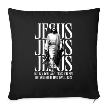 Jesus the Way - Sofa pillowcase 17,3'' x 17,3'' (45 x 45 cm) - black - Front