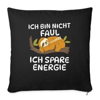 Le paresseux économise de l’énergie - Housse de coussin décorative 45 x 45 cm - noir - Devant
