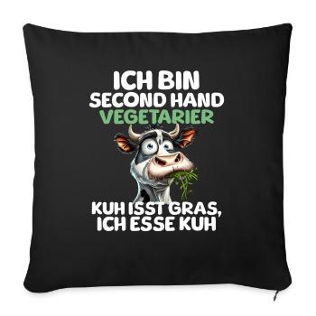 Second Hand Vegetarier - Sofakissenbezug 45 x 45 cm - Schwarz - Vorne