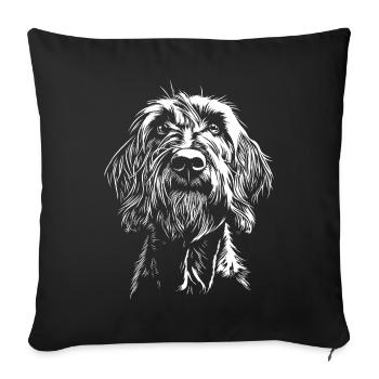 Spinone Italiano Portrait Chiens Chien de chasse - Housse de coussin décorative 45 x 45 cm - noir - Devant