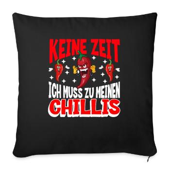 Lustiges Chili-Gärtner Spruch Design für Scharf - Sofakissenbezug 45 x 45 cm - Schwarz - Vorne