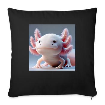 Cute Axolotl – Funny Water Creature - Sofa pillowcase 17,3'' x 17,3'' (45 x 45 cm) - black - Front