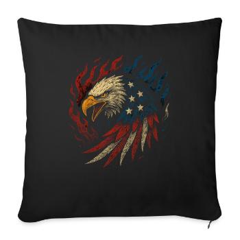 Freedom Eagle - Patriotic Eagle - Sofa pillowcase 17,3'' x 17,3'' (45 x 45 cm) - black - Front