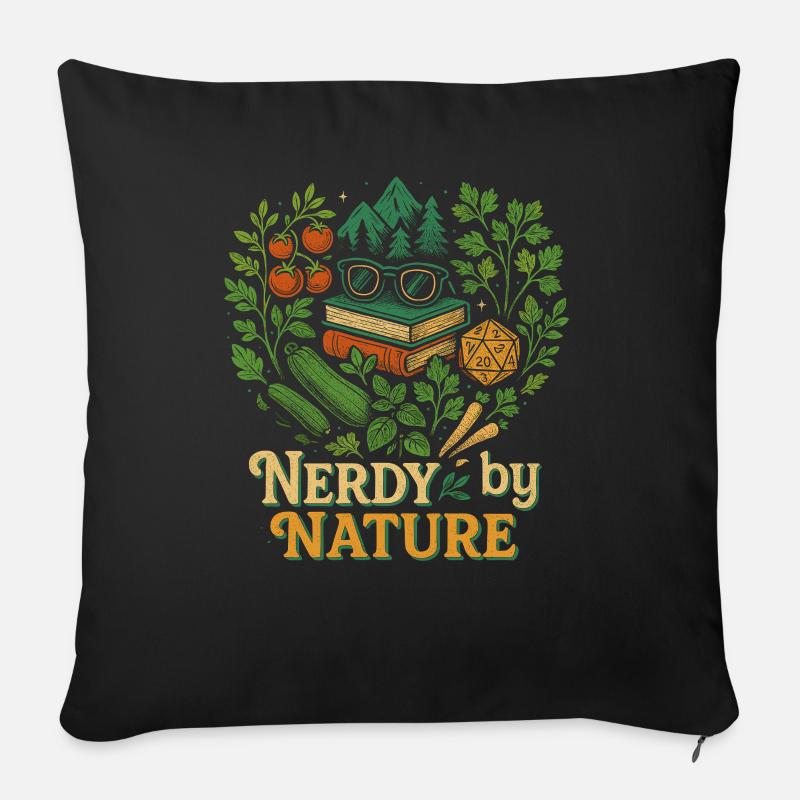 Nerdy By Nature Retro Illustration - Sofakissenbezug 45 x 45 cm - Schwarz