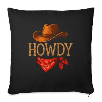 Howdy Cowboy Hat and Bandana Style - Sofa pillowcase 17,3'' x 17,3'' (45 x 45 cm) - black - Front