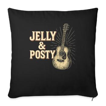 Jelly & Posty Acoustic Guitar Art - Sofa pillowcase 17,3'' x 17,3'' (45 x 45 cm) - black - Front