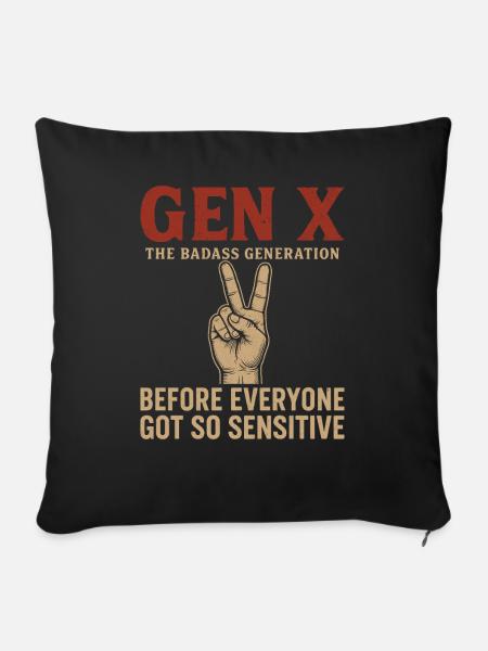 Gen X Die Coole Generation - Sofakissenbezug 45 x 45 cm - Schwarz