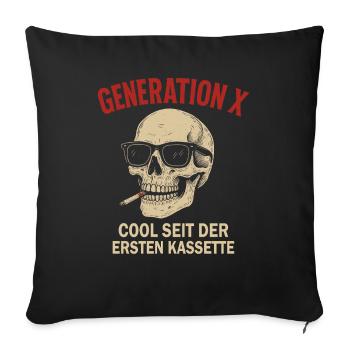 Generation X Cool Since First Cassette - Sofa pillowcase 17,3'' x 17,3'' (45 x 45 cm) - black - Front
