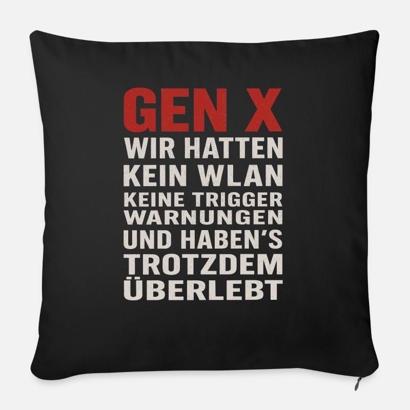 Gen X Wir Hatten Kein WLAN - Sofakissenbezug 45 x 45 cm - Schwarz