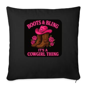 Cow girl: Boots & Bling – It's A Thing - Sofa pillowcase 17,3'' x 17,3'' (45 x 45 cm) - black - Front