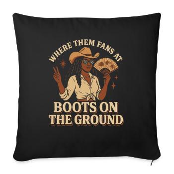 Boots On The Ground Western Vibes - Sofakissenbezug 45 x 45 cm - Schwarz - Vorne