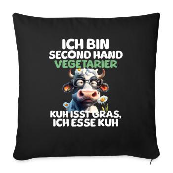 Second Hand Vegetarier - Sofakissenbezug 45 x 45 cm - Schwarz - Vorne