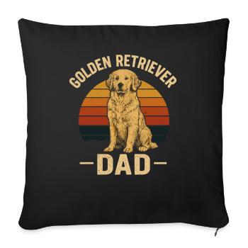 Golden Retriever Dad Retro Style - Sofa pillowcase 17,3'' x 17,3'' (45 x 45 cm) - black - Front