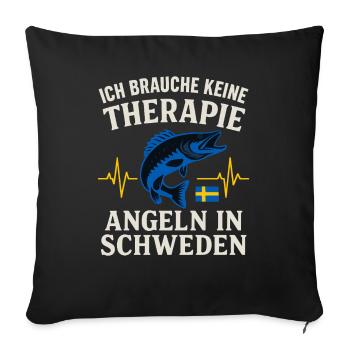 Je n’ai pas besoin de thérapie pour pêcher en Suède - Housse de coussin décorative 45 x 45 cm - noir - Devant