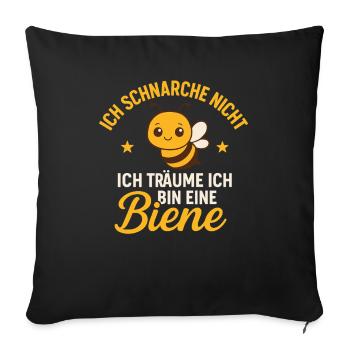 I don't snore – bees' dream - Sofa pillowcase 17,3'' x 17,3'' (45 x 45 cm) - black - Front