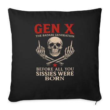 Gen X Skull Oldschool Legend - Sofa pillowcase 17,3'' x 17,3'' (45 x 45 cm) - black - Front