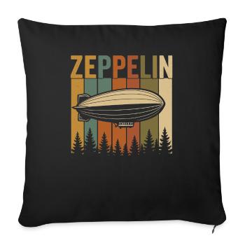 Zeppelin Retro Luftschiff Design - Sofakissenbezug 45 x 45 cm - Schwarz - Vorne