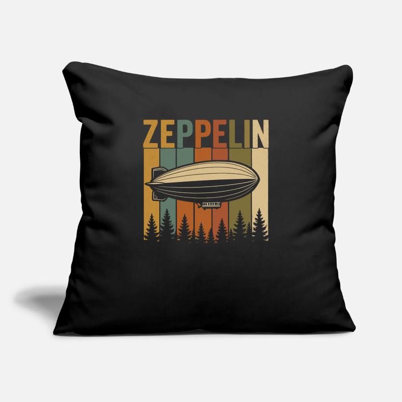 Conception rétro du dirigeable Zeppelin Housse de coussin décorative 45 x 45 cm