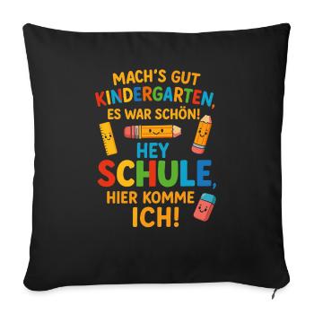 Maternelle Take care, Hey School 2025 - Housse de coussin décorative 45 x 45 cm - noir - Devant