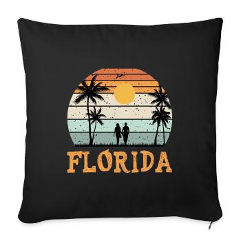 Florida Miami USA America Summer Sun Beach - Sofa pillowcase 17,3'' x 17,3'' (45 x 45 cm) - black - Front