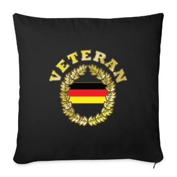 Bundeswehr Soldat Veteran Militär Abzeichen - Sofakissenbezug 45 x 45 cm - Schwarz - Vorne