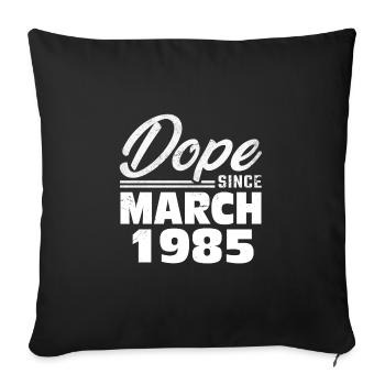 38th birthday March Vintage 1985 Vintage - Sofa pillowcase 17,3'' x 17,3'' (45 x 45 cm) - black - Front