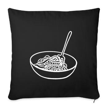 Spaghetti schüssel nudeln gabel spaghettiesser - Sofakissenbezug 45 x 45 cm - Schwarz - Vorne