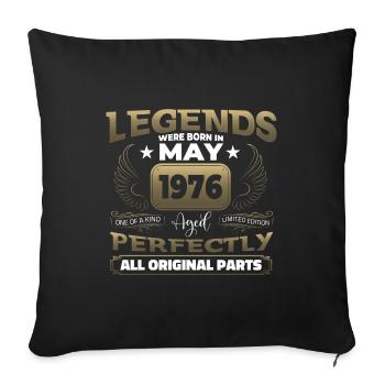 Birthday Legend Vintage 1976 May Vintage Fun - Sofa pillowcase 17,3'' x 17,3'' (45 x 45 cm) - black - Front