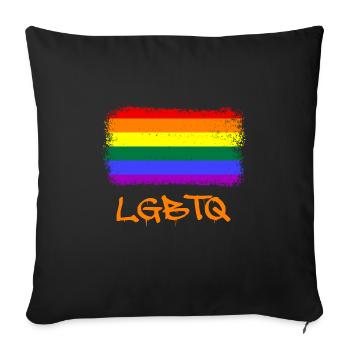 Gay Pride, schwul, LGBT, Regenbogen, Geschenk - Sofakissenbezug 45 x 45 cm - Schwarz - Vorne