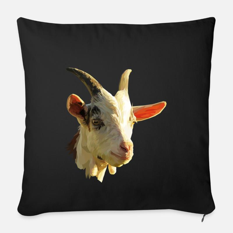 Ziegen T-Shirts Geschenk - Sofakissenbezug 45 x 45 cm - Schwarz