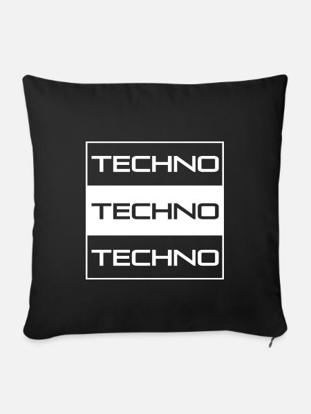 Dark techno - Sofakissenbezug 45 x 45 cm - Schwarz