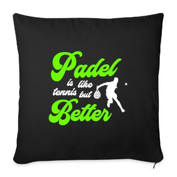 Padel Better - Housse de coussin décorative 45 x 45 cm - noir - Devant