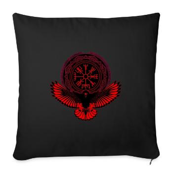 Eagle with Vegvisir symbol - Sofa pillowcase 17,3'' x 17,3'' (45 x 45 cm) - black - Front