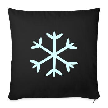 Flocon de neige Flocons de neige Noël - Housse de coussin décorative 45 x 45 cm - noir - Devant