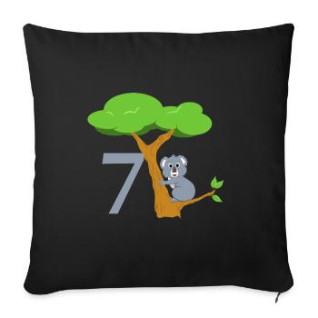 Cute Koala Bear with Tree - 7th Birthday - Sofa pillowcase 17,3'' x 17,3'' (45 x 45 cm) - black - Front