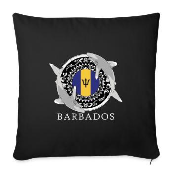 Barbados Oceanic Whitetip Shark - Sofa pillowcase 17,3'' x 17,3'' (45 x 45 cm) - black - Front