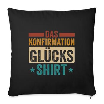 Konfirmation 2023 ich war dabei Konfirmand - Sofakissenbezug 45 x 45 cm - Schwarz - Vorne