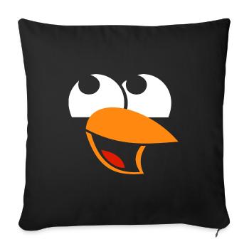 Pinguin Gesicht lustig - Sofakissenbezug 45 x 45 cm - Schwarz - Vorne