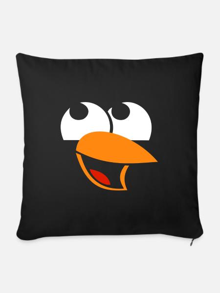 Penguin face funny - Sofa pillowcase 17,3'' x 17,3'' (45 x 45 cm) - black