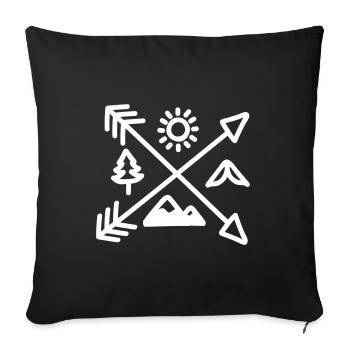 CAMPING CAMPING FORÊT FLÈCHES CAMP MONTAGNES MOTIF - Housse de coussin décorative 45 x 45 cm - noir - Devant