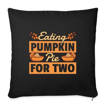 Pumpkin Pie Thanksgiving Schwangerschaft Verkünden - Sofakissenbezug 45 x 45 cm - Schwarz - Vorne