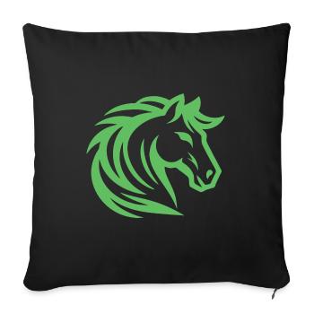 Green Horse – Un design imaginatif pour les mensonges de cheval - Housse de coussin décorative 45 x 45 cm - noir - Devant