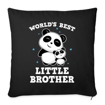 World's Best Little Brother - Kleiner Bruder Panda - Sofakissenbezug 45 x 45 cm - Schwarz - Vorne