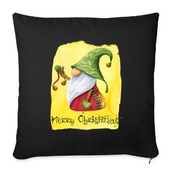 118 gnomes de Noël chemise vintage hiver frais - Housse de coussin décorative 45 x 45 cm - noir - Devant