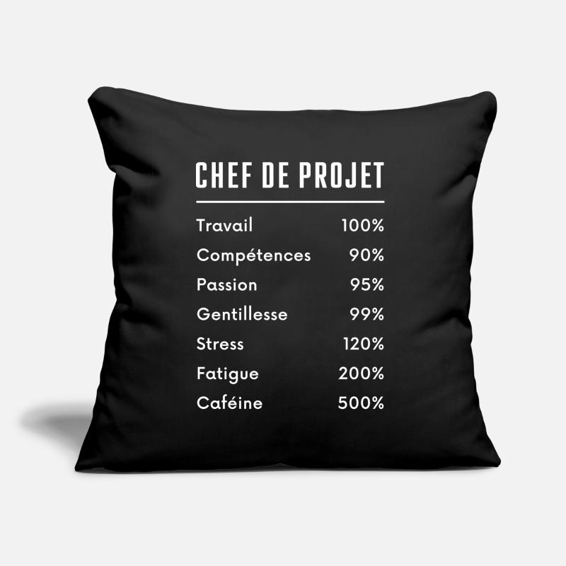 Chef de projet Housse de coussin décorative 45 x 45 cm