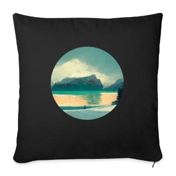 Nature in a circle Wonderful views - Sofa pillowcase 17,3'' x 17,3'' (45 x 45 cm) - black - Front